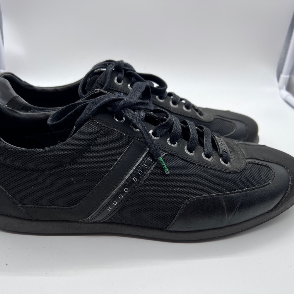 Hugo Boss Men's Space Select Black Leather Sneaker Size Euro 43 US 10  50288031​